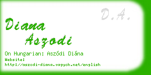 diana aszodi business card
