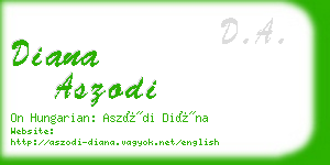 diana aszodi business card